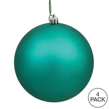 6" Shatterproof Ball Ornament - Teal - Matte - UV Treated - Bag of 4 — view 3