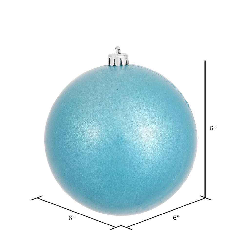 6" Shatterproof Ball Ornament - Turquoise - Candy - UV Treated - Bag of 4 — view 2
