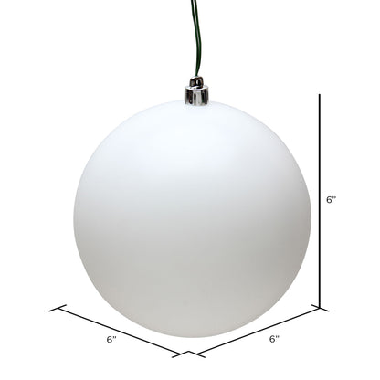 6" UV Treated Ball Ornament - White - Matte - Set of 4 — view 2