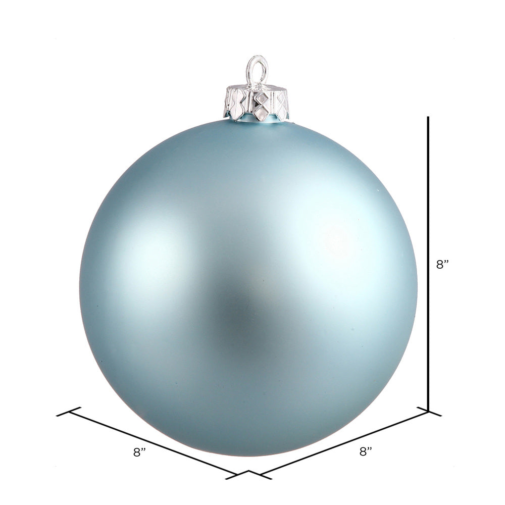 8" Shatterproof Ball Ornament - Baby Blue - Matte - UV Treated — view 2