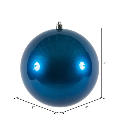 8" Shatterproof Ball Ornament - Blue - Candy - UV Treated — view 2
