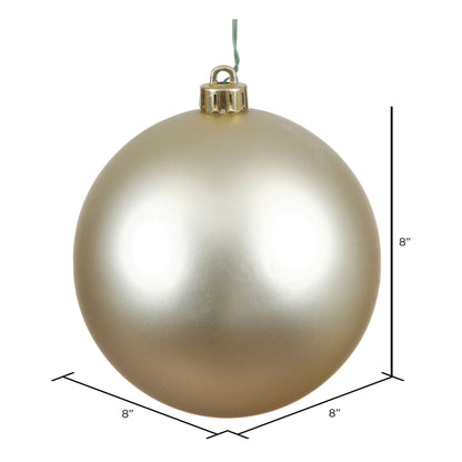 8" Shatterproof Ball Ornament - Champagne - Matte - UV Treated — view 2