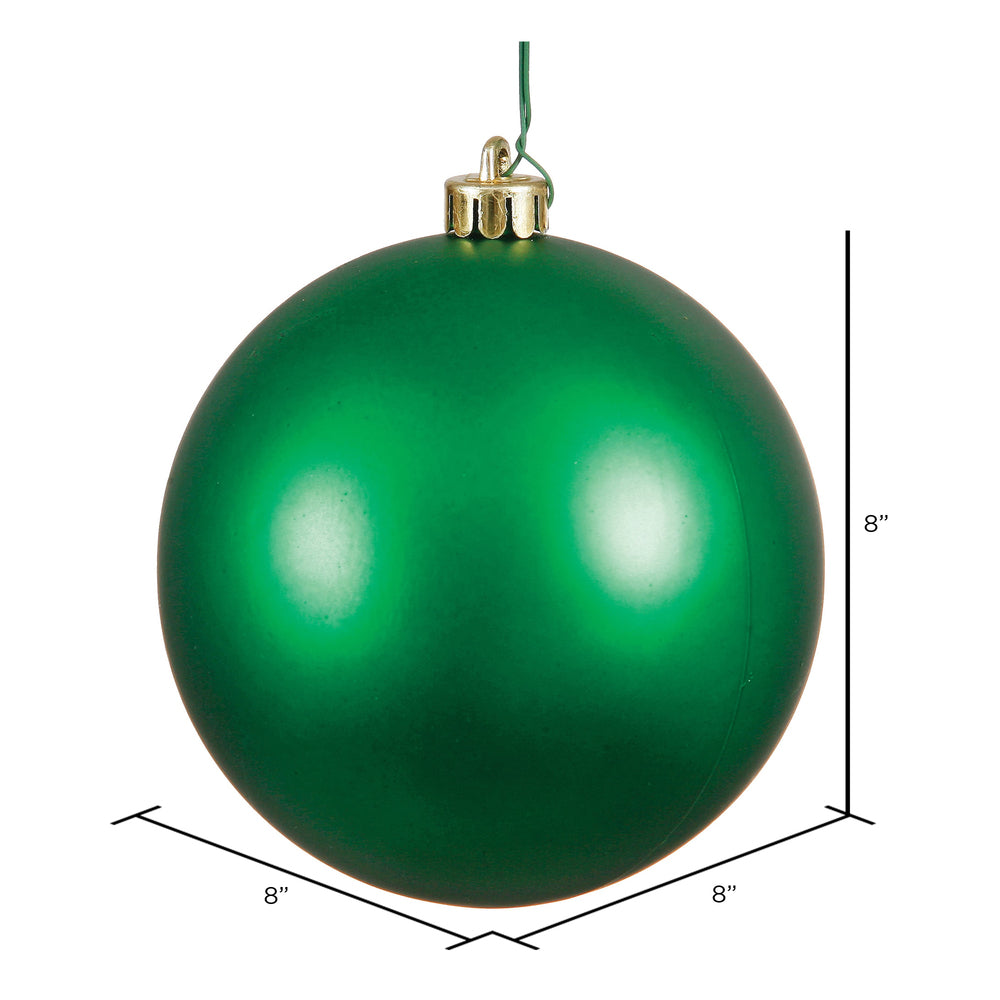 8" Shatterproof Ball Ornament - Green - Matte - UV Treated — view 2