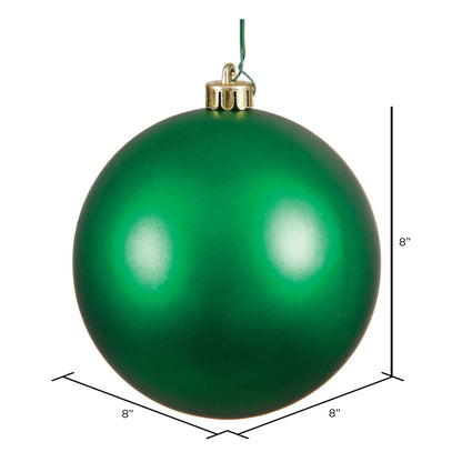 8" Shatterproof Ball Ornament - Green - Matte - UV Treated — view 2