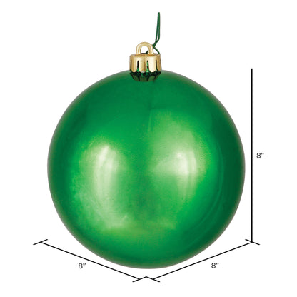 8" Shatterproof Ball Ornament - Green - Shiny - UV Treated — view 2