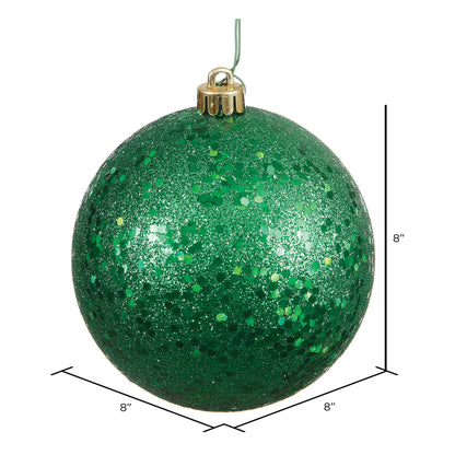 8" Shatterproof Ball Ornament - Green - Sequin — view 2