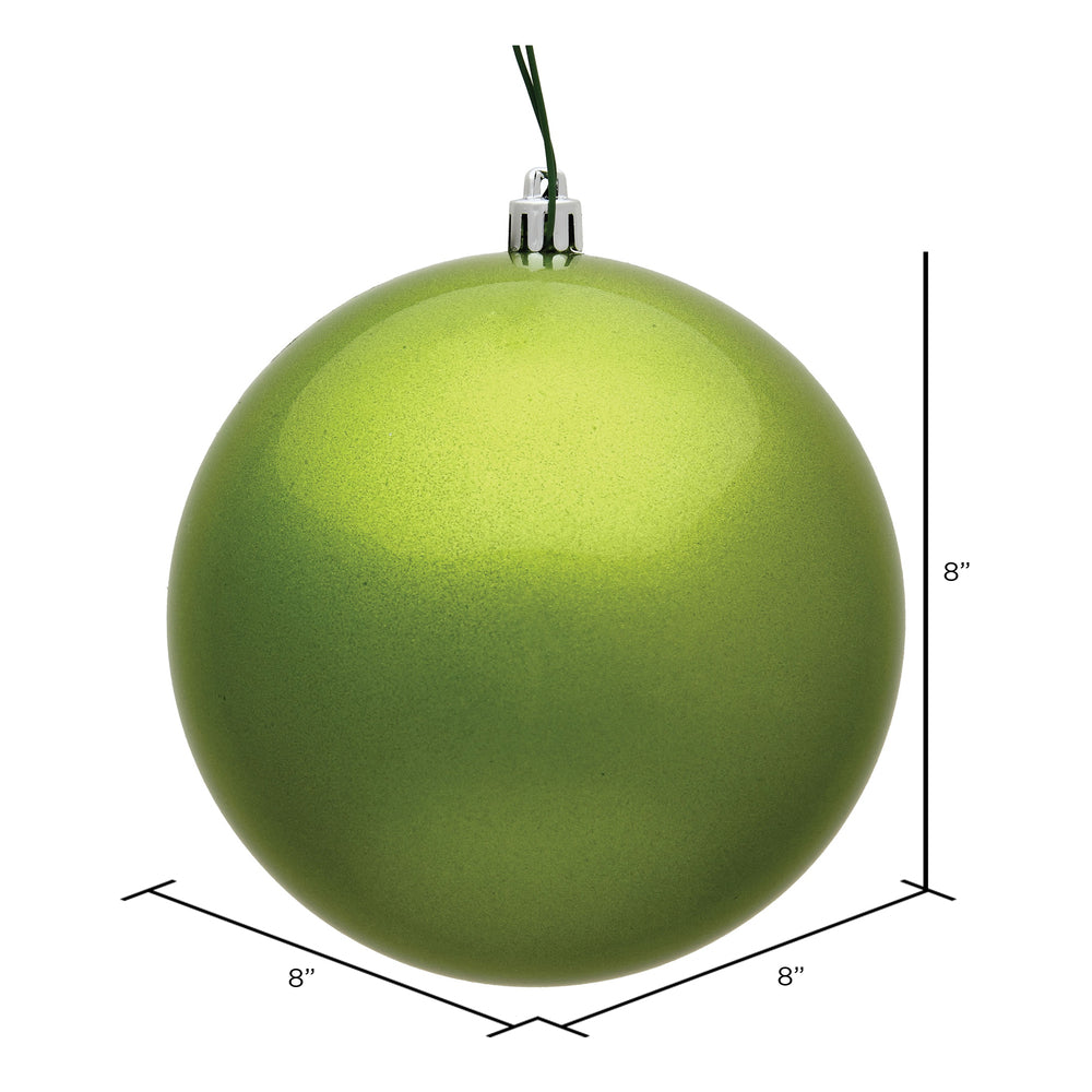 8" Shatterproof Ball Ornament - Lime - Candy - UV Treated — view 2