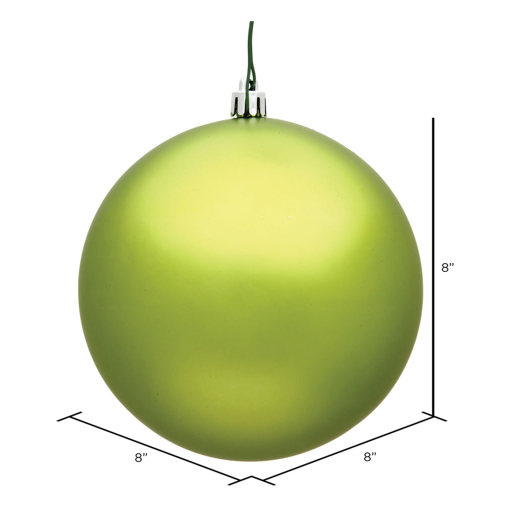 8" Shatterproof Ball Ornament - Lime - Matte - UV Treated — view 2