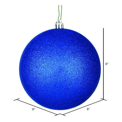 8" Shatterproof Ball Ornament - Midnight Blue - Glitter — view 2