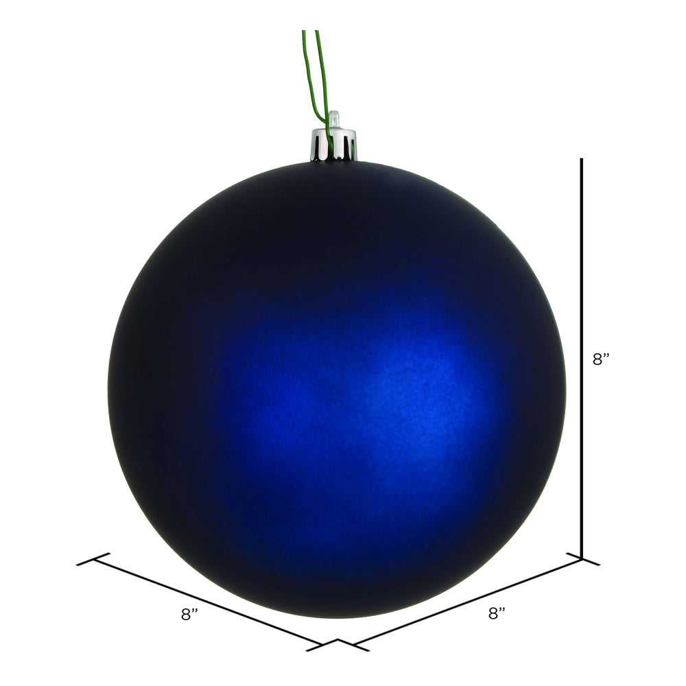 8" Shatterproof Ball Ornament - Midnight Blue - Matte - UV Treated — view 2
