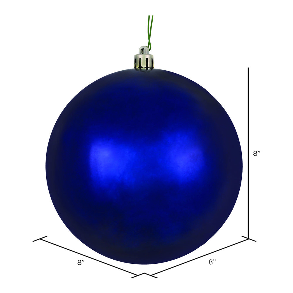 8" Shatterproof Ball Ornament - Midnight Blue - Shiny - UV Treated — view 2
