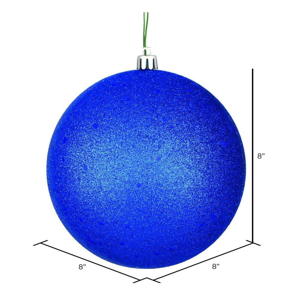 8" Shatterproof Ball Ornament - Midnight Blue - Sequin — view 2