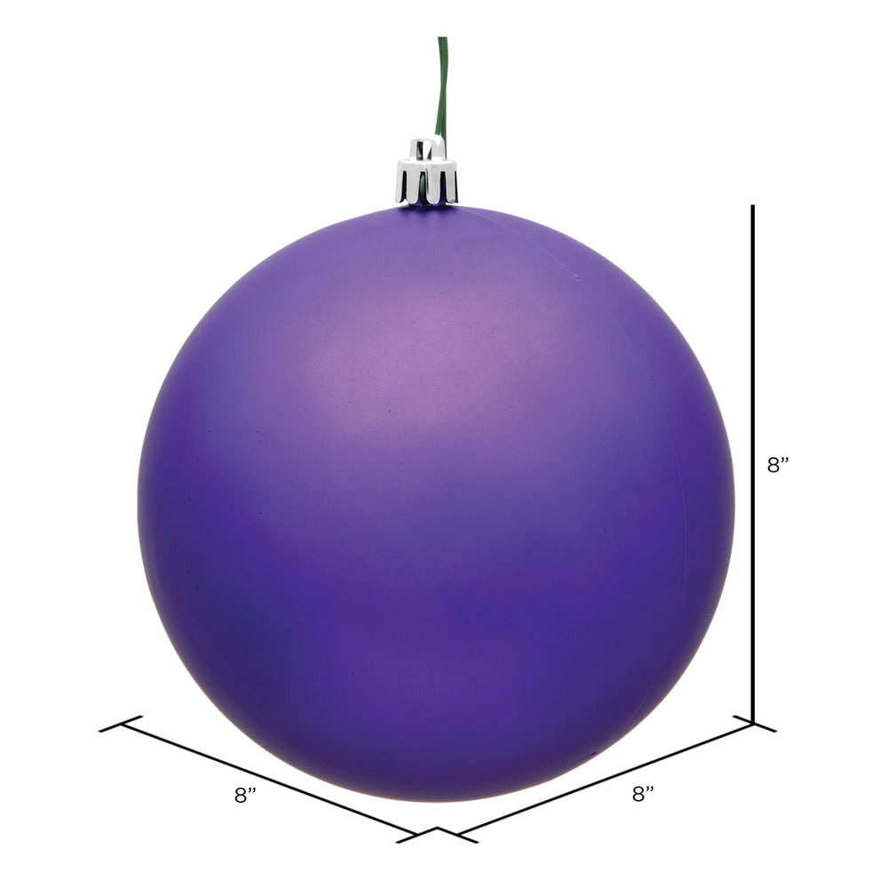8" Shatterproof Ball Ornament - Purple - Matte - UV Treated — view 2