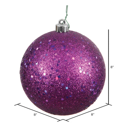 8" Shatterproof Ball Ornament - Plum - Sequin — view 2