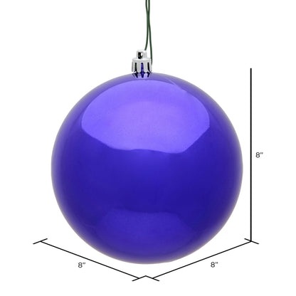 8" Shatterproof Ball Ornament - Red - Shiny - UV Treated — view 2