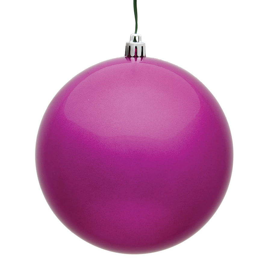 8" Shatterproof Ball Ornament - Fuchsia- Candy - UV Treated