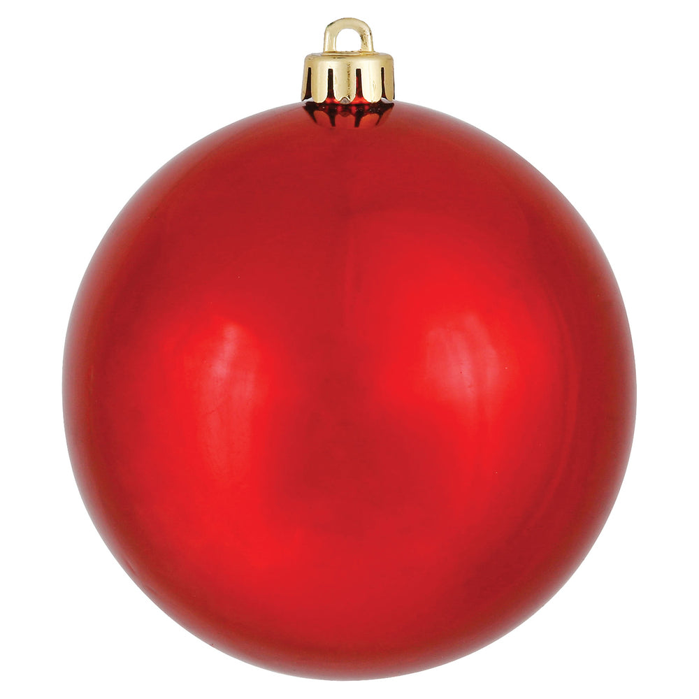 8" Shatterproof Ball Ornament - Red - Shiny - UV Treated — view 1