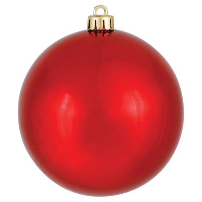 8" Shatterproof Ball Ornament - Red - Shiny - UV Treated — view 1