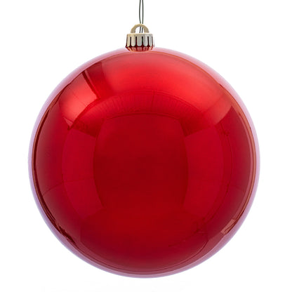 8" Shatterproof Ball Ornament - Red - Candy - UV Treated — view 1