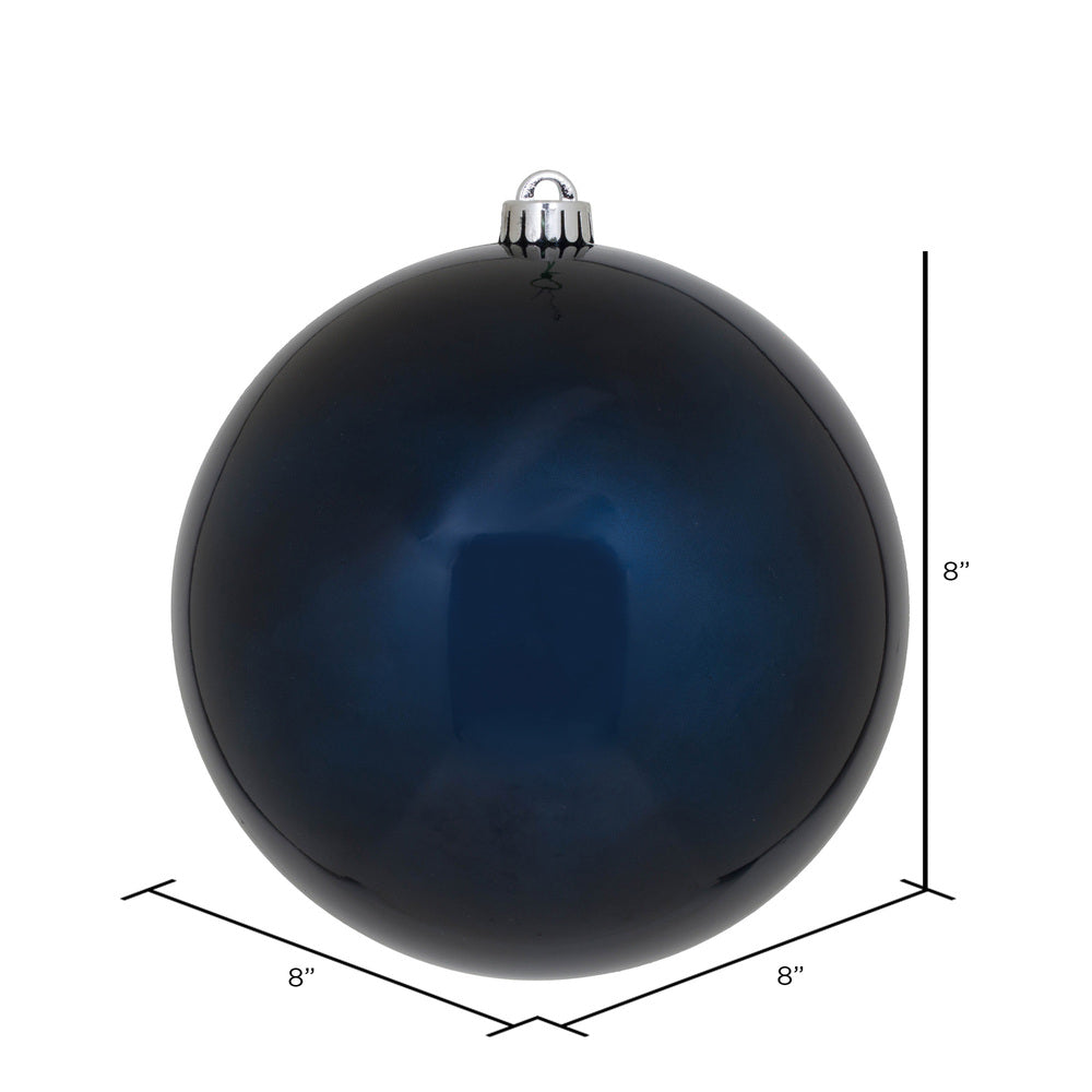 8" Shatterproof Ball Ornament - Midnight Blue - Candy - UV Treated — view 2