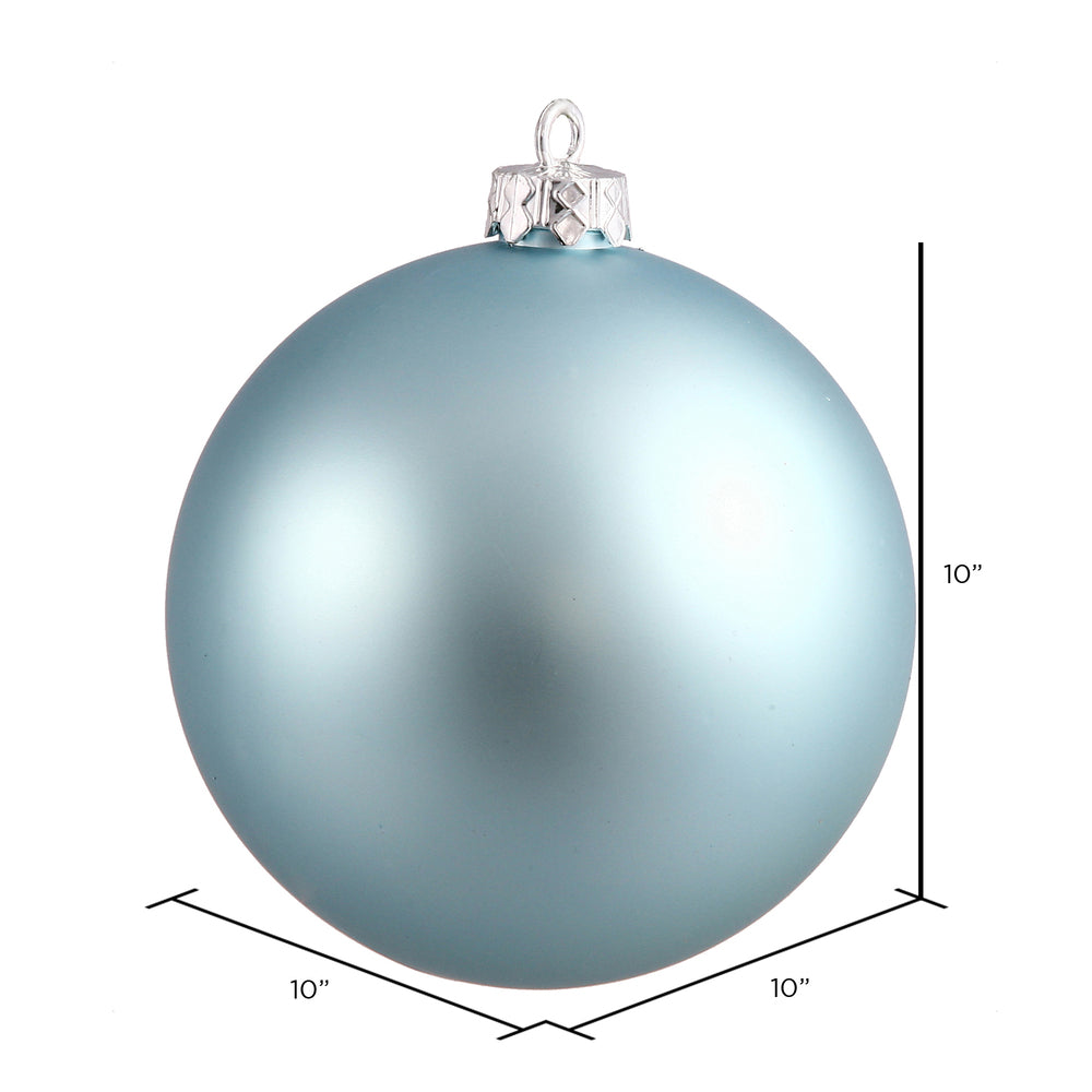 10" Shatterproof Ball Ornament - Baby Blue - Matte - UV Treated — view 2