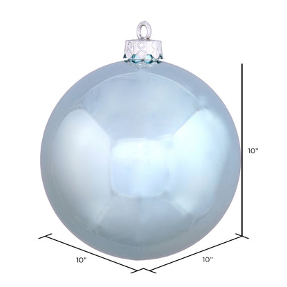 10" Shatterproof Ball Ornament - Baby Blue - Shiny - UV Treated — view 2