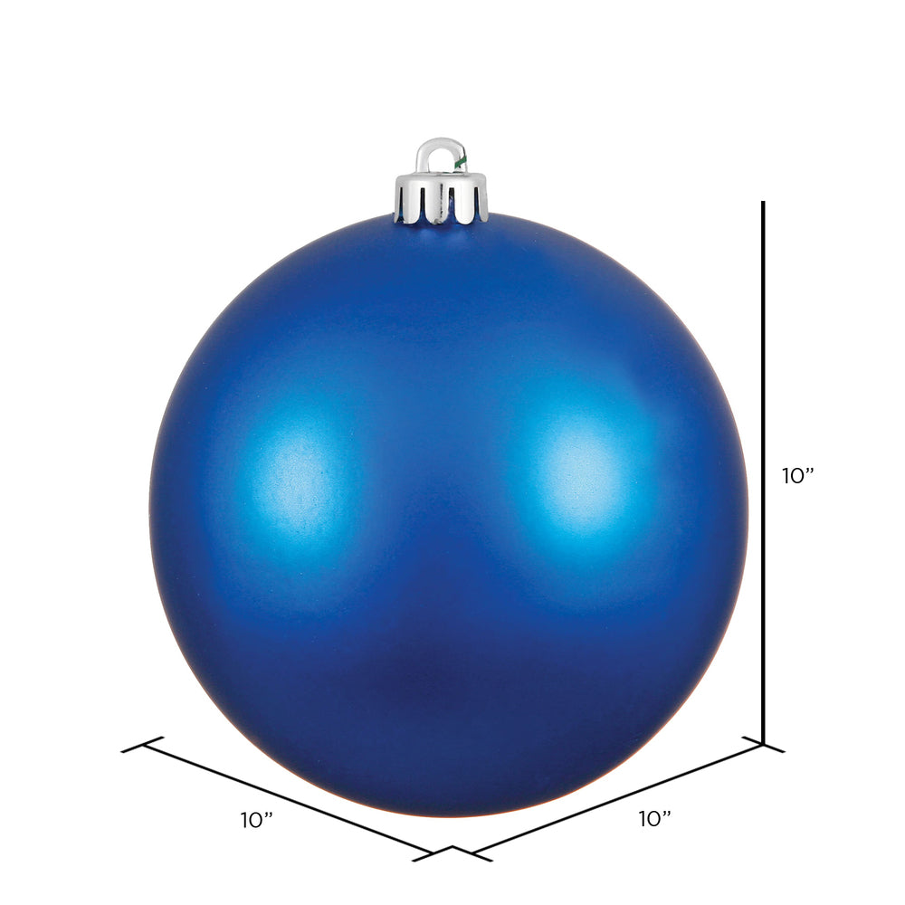 10" Shatterproof Ball Ornament - Blue - Matte - UV Treated — view 2
