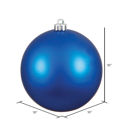 10" Shatterproof Ball Ornament - Blue - Matte - UV Treated — view 2