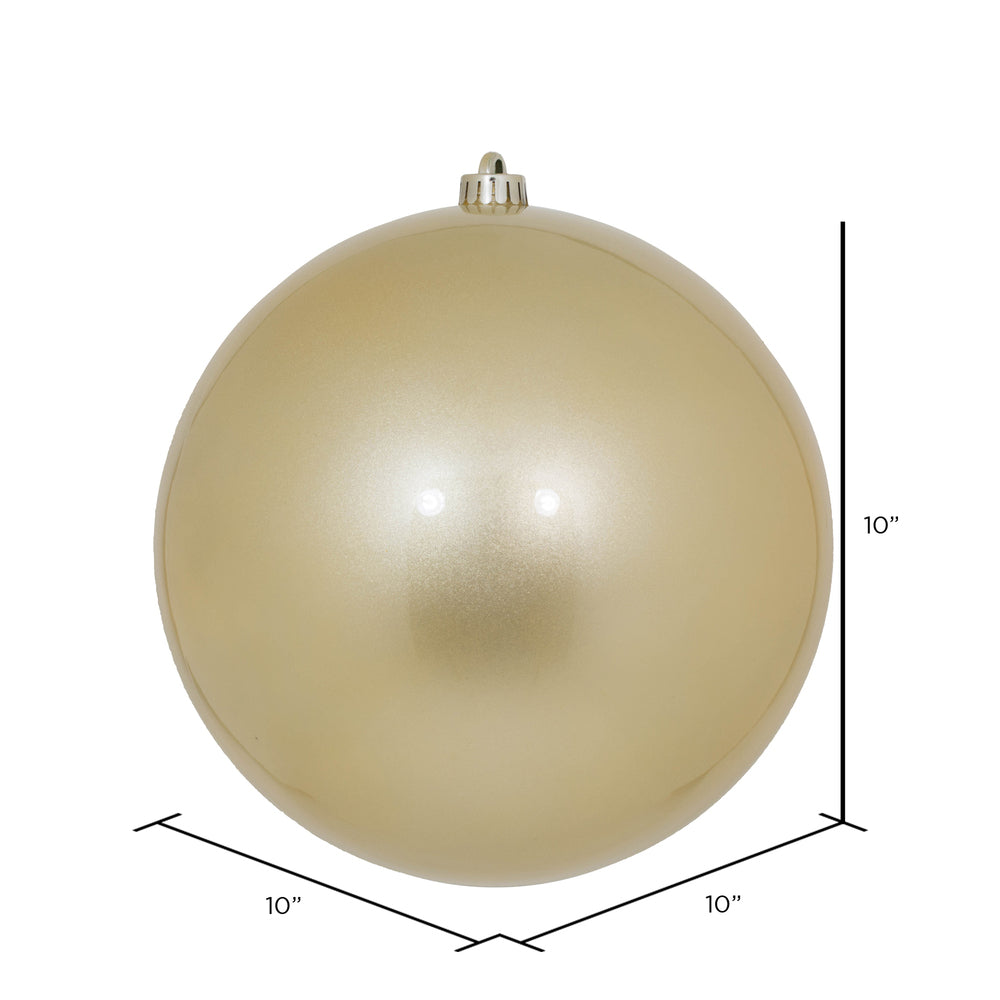 10" Shatterproof Ball Ornament - Champagne - Candy - UV Treated — view 2