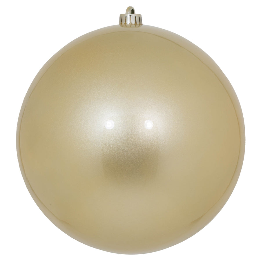 4" Shatterproof Ball Ornament - Champagne - Shiny - UV Treated 10" (Single)- Candy (UV)