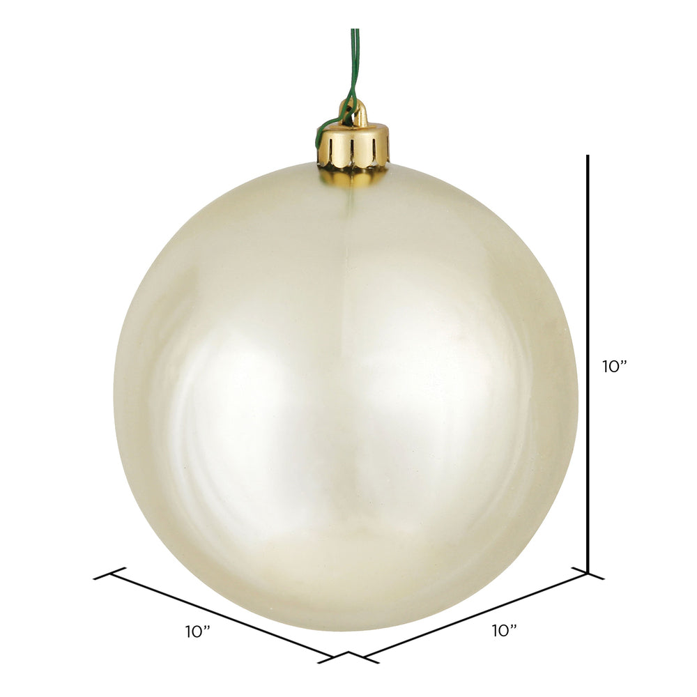10" Shatterproof Ball Ornament - Dark Teal - Shiny - UV Treated — view 2