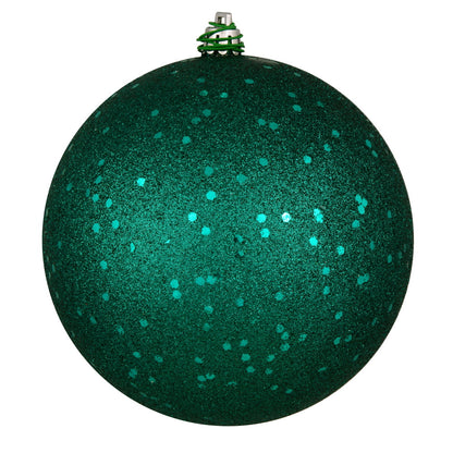 10" Shatterproof Ball Ornament - Dark Teal - Sequin — view 1