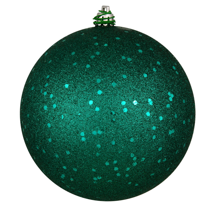 10" Shatterproof Ball Ornament - Dark Teal - Sequin