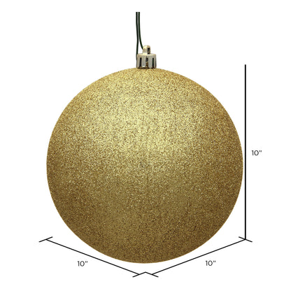 10" Shatterproof Ball Ornament - Green - Candy - Glitter — view 2