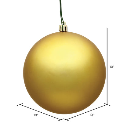10" Shatterproof Ball Ornament - Gold - Matte - UV Treated — view 2