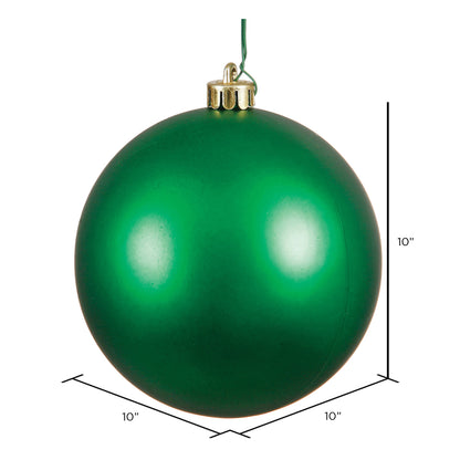 10" Shatterproof Ball Ornament - Green- Matte - UV Treated — view 2