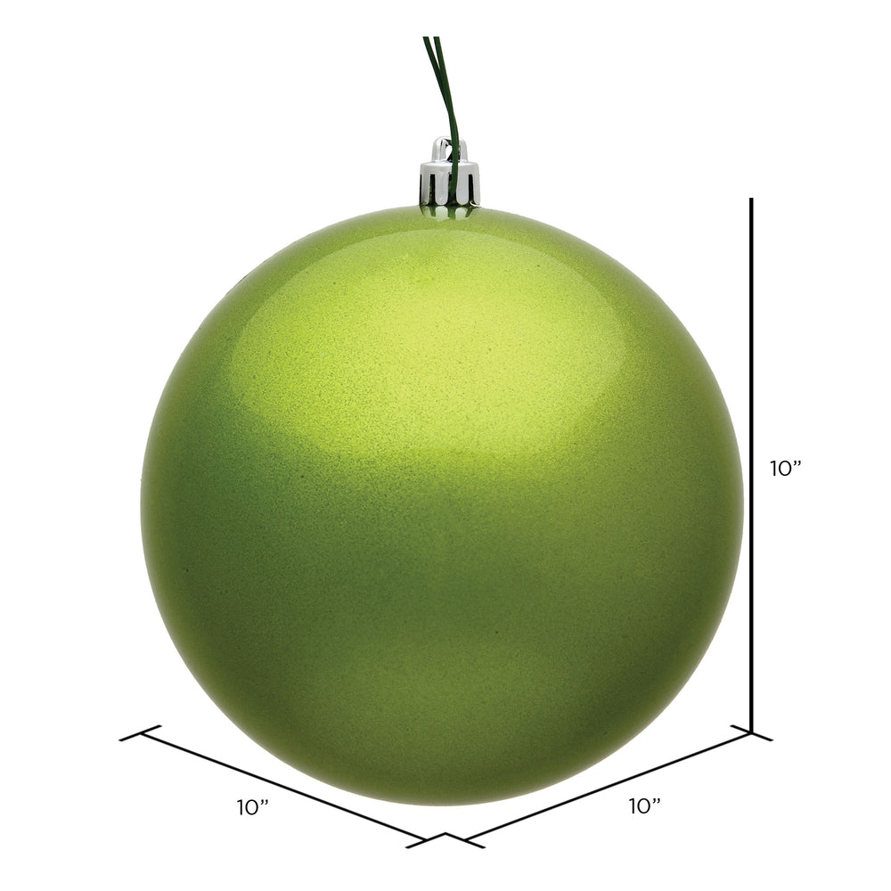 10" Shatterproof Ball Ornament - Lime - Candy - UV Treated — view 2