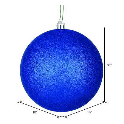 10" Pearl Ball Ornament Assortment - Midnight Blue - Glitter — view 2