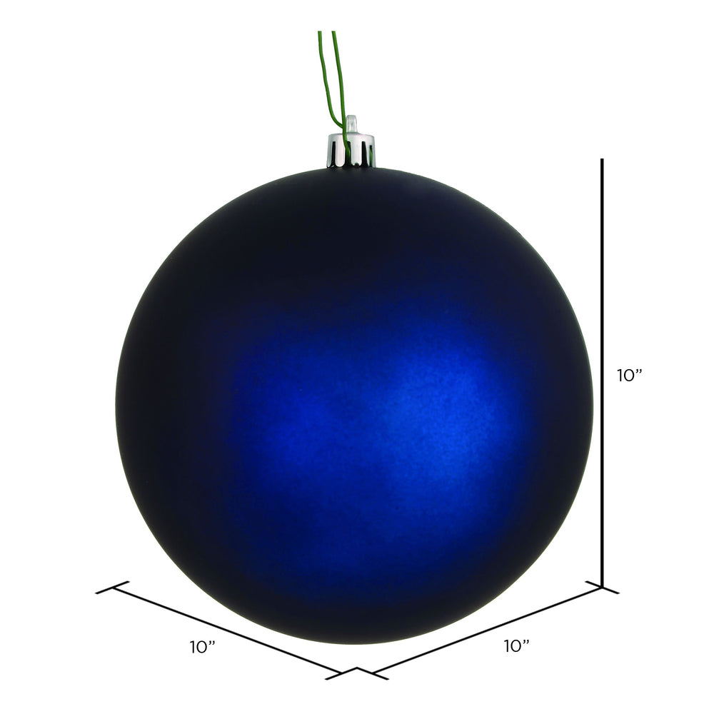 10" Shatterproof Ball Ornament - Midnight Blue- Matte - UV Treated — view 2