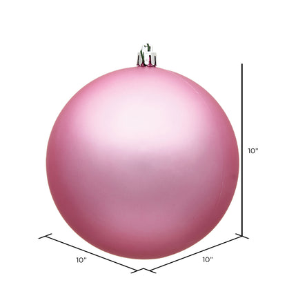 10" Shatterproof Ball Ornament - Pink - Matte - UV Treated — view 2