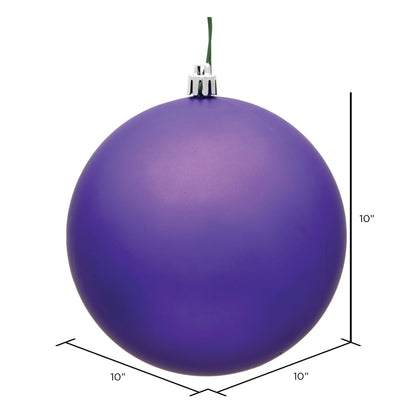 10" Shatterproof Ball Ornament -Purple - Matte - UV Treated — view 2