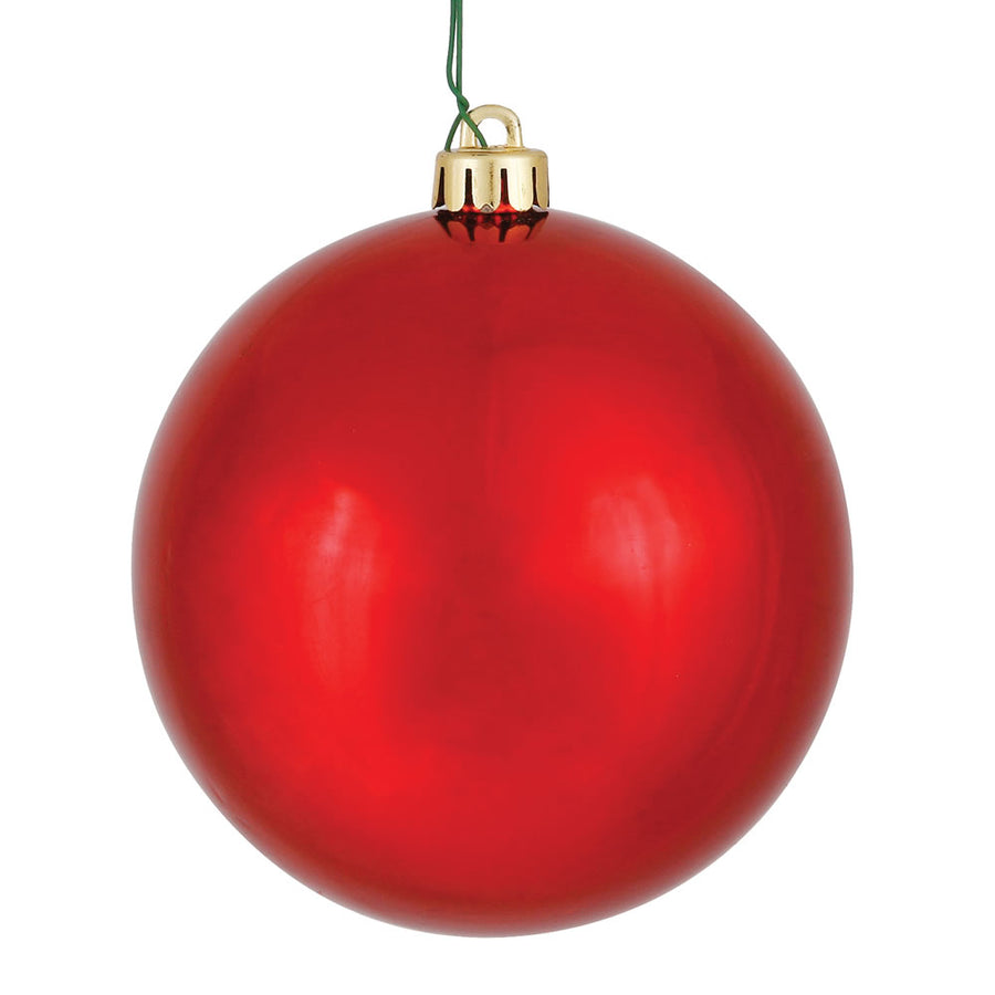 10" Shatterproof Ball Ornament - Red - Shiny - UV Treated 10" (Single)- Shiny (UV)