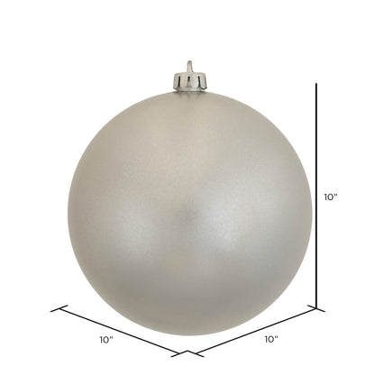 10" Shatterproof Ball Ornament - Silver - Candy - UV Treated — view 2