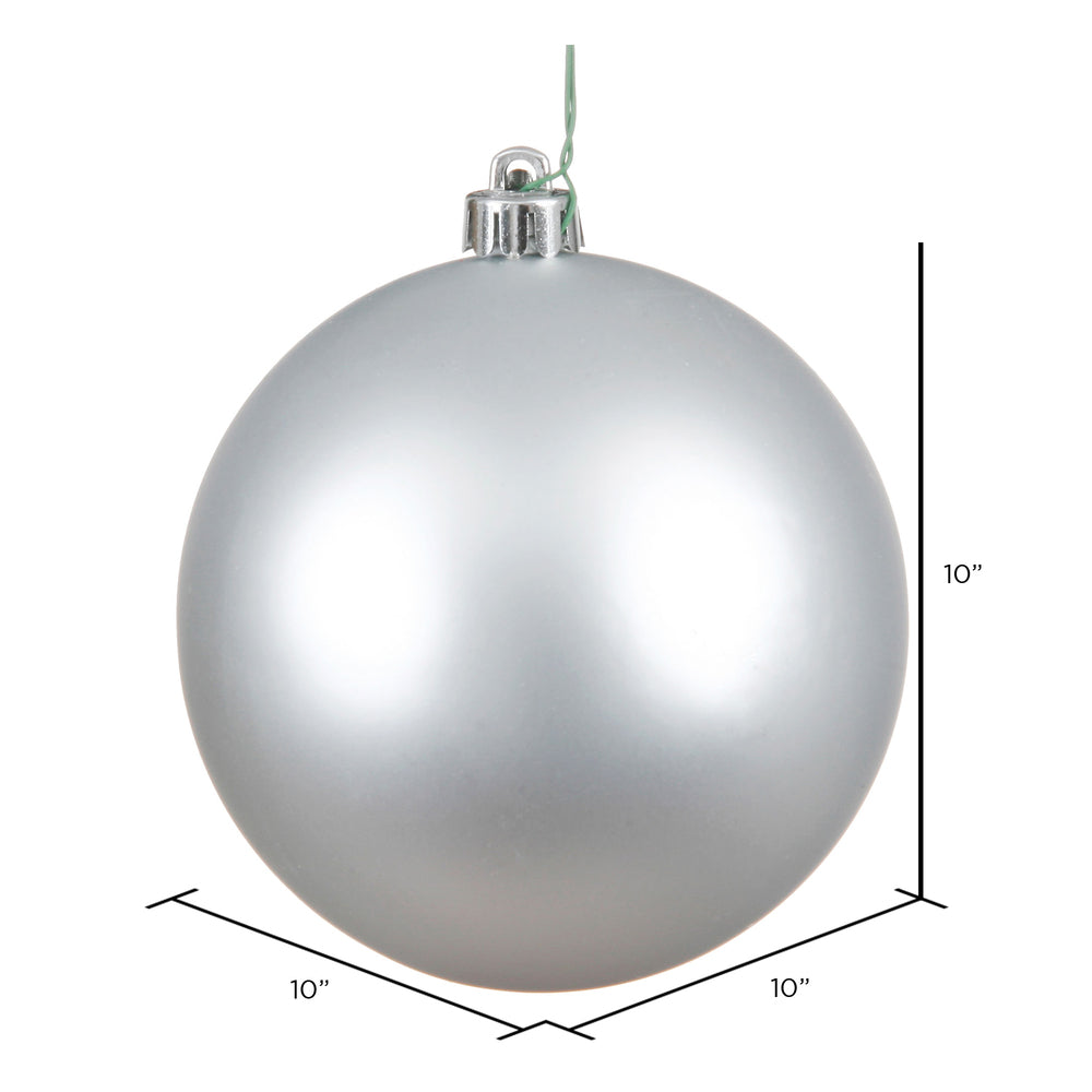 10" Shatterproof Ball Ornament - Silver - Matte - UV Treated — view 2