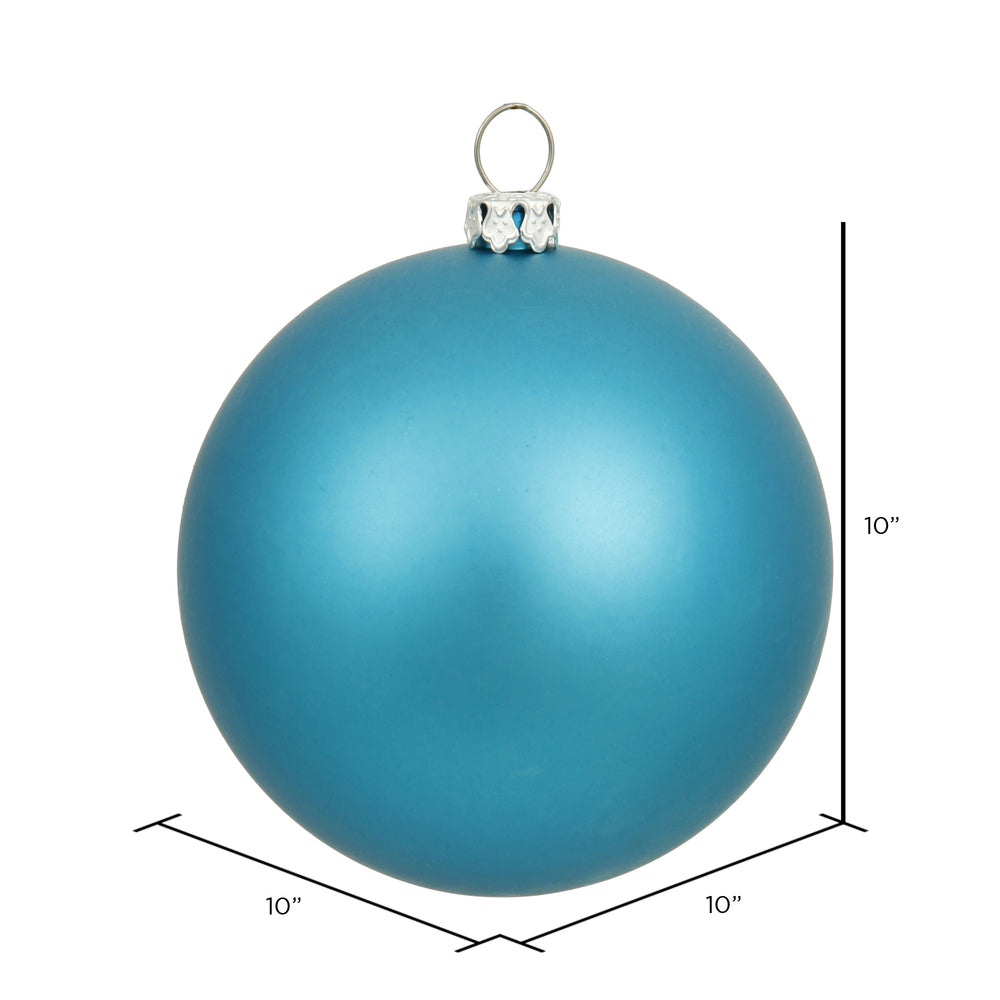 10" Shatterproof Ball Ornament - Turquoise - Matte - UV Treated — view 2