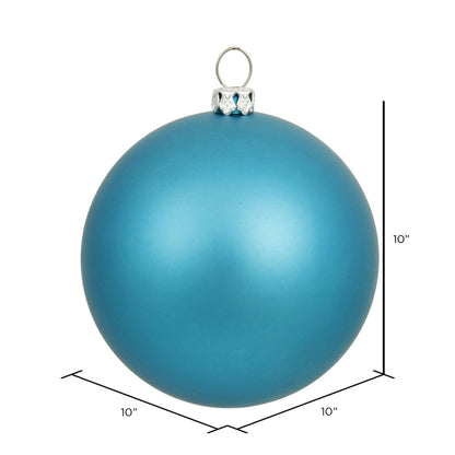 10" Shatterproof Ball Ornament - Turquoise - Matte - UV Treated — view 2