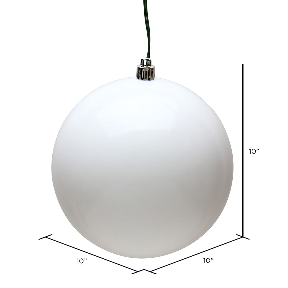 10" UV Treated Ball Ornament - White - Candy — view 2
