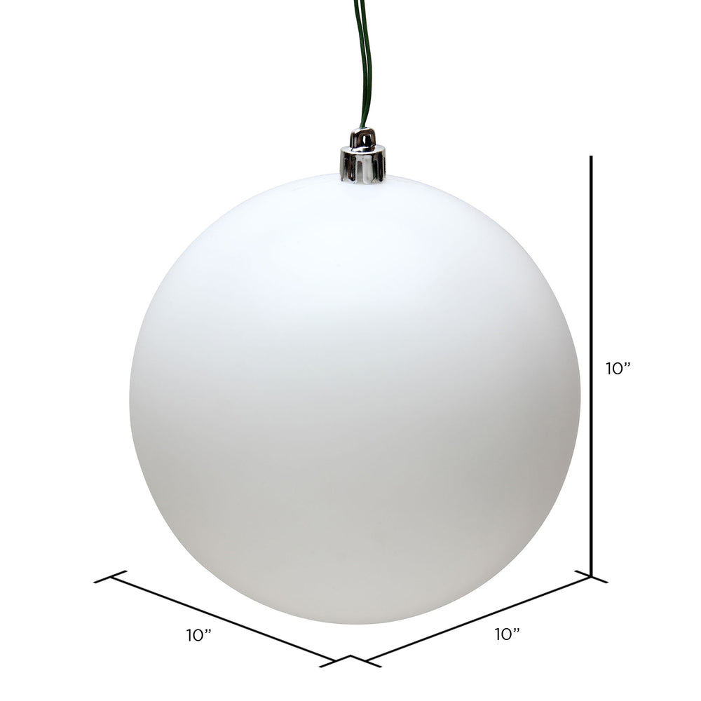 10" UV Treated Ball Ornament - White - Matte — view 2