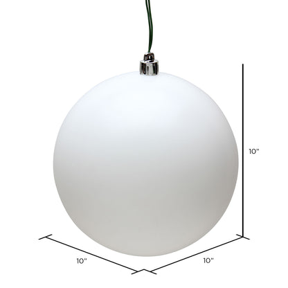 10" UV Treated Ball Ornament - White - Matte — view 2