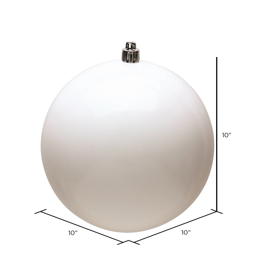 10" UV Treated Ball Ornament - White - Shiny — view 2
